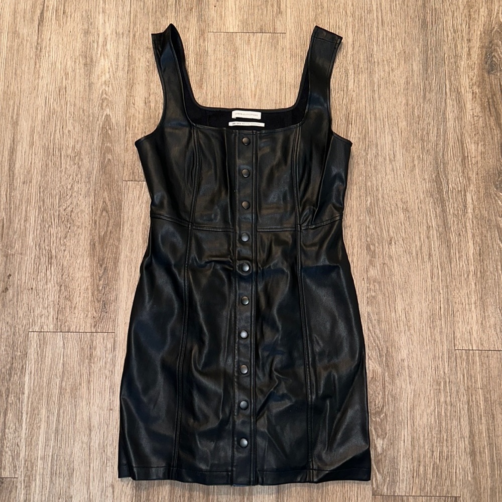 UO Leather Front Button Dress